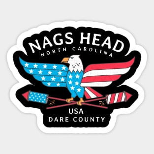 Nags Head, NC Summer Patriotic Pride Fourth of July Sticker